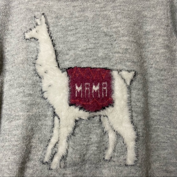 “Mama” llama fuzzy maternity sweater Size XL - Picture 3 of 11